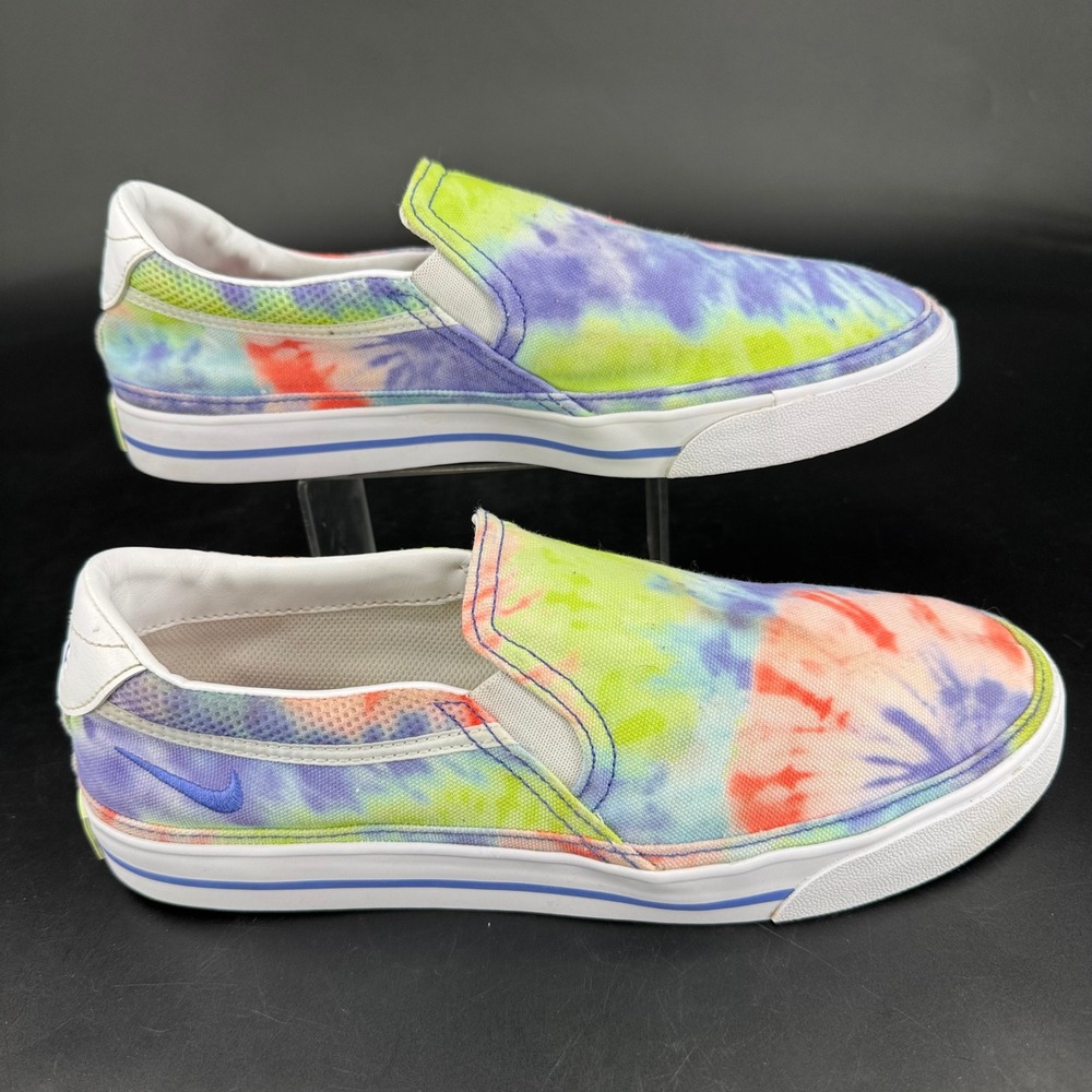Nike Court Legacy Slip Multi-Color Tie Dye Canvas Shoes CZ1752-900 Womens 9.5